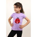 Toontoy Club Kız Bebek Baskılı Tişört - 9 Ay - Lila