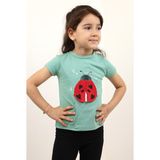 Toontoy Club Kız Bebek Baskılı Tişört - 9 Ay - Yeşil