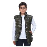 TOONTOY Çocuk Parlak Görünümlü Göğsü Armalı Yelek 8-9 Yaş, 8-9 Yaş, Parlak Görünümlü Göğsü Armalı Yelek, Haki, Erkek