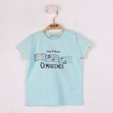 Toontoy Erkek Bebek Marines Baskılı T-Shirt - 6 Ay - Mint
