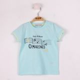 Toontoy Erkek Bebek Marines Baskılı T-Shirt Mint Yeşili 6 AY