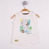 Toontoy Erkek Bebek Surf Baskılı Atlet - 6 Ay - Ekru