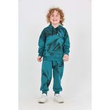 Toontoy Erkek Çocuk 2'li Takım Hype Baskılı Kapüşonlu Cepli Sweatshirt & Beli Paçası Lastikli Cepli Jogger Eşofman Altı - 2 Iplik - Petrol Mavi - 10 Yaş