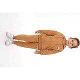 Toontoy Erkek Çocuk 2'li Takım Nakış Baskılı Kapüşonlu Fermuarlı Cepli Sweatshirt & Beli Paçası Lastikli Cepli Jogger Eşofman Altı - 3 Iplik Şardonlu - Kahverengi - 6