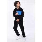 Toontoy Erkek Çocuk 3lü Baskılı Eşofman Takım Saks 10-11 YAŞ