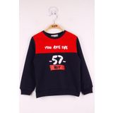 Toontoy Erkek Çocuk 57 Baskılı Garnili Sweatshirt - 1 Yaş - Bordo