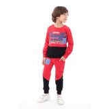 TOONTOY Erkek Çocuk 69 Baskılı İçi Pamuklu Eşofman Takım, 6 Yaş, 6 Yaş, 13457-, Kırmızı, erkek-çocuk