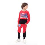 TOONTOY Erkek Çocuk 69 Baskılı İçi Pamuklu Eşofman Takım, 7 Yaş, 7 Yaş, 13457-, Kırmızı, erkek-çocuk