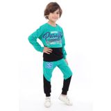 Toontoy Erkek Çocuk 69 Baskılı İçi Pamuklu Eşofman Takım - 8 Yaş - Yeşil