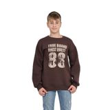 TOONTOY Erkek Çocuk 88 Baskılı Sweatshirt, Kahverengi, 12-13 Yaş
