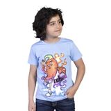 Toontoy Erkek Çocuk Acı Biber Baskılı Tişört Mavi 6 YAŞ