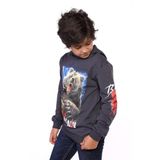 Toontoy Erkek Çocuk Aslan ve Blood Clan Baskılı Sweatshirt Füme 10 YAŞ