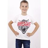 Toontoy Erkek Çocuk Awesome Pul Nakışlı T-Shirt - 12 Yaş - Ekru