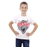 Toontoy Erkek Çocuk Awesome Pul Nakışlı T-Shirt - 8 Yaş - Ekru
