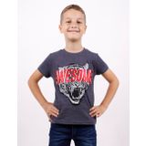 Toontoy Erkek Çocuk Awesome Pul Nakışlı T-Shirt Antrasit Melanj 12 YAŞ