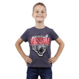 Toontoy Erkek Çocuk Awesome Pul Nakışlı T-Shirt Antrasit Melanj 6 YAŞ