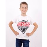 Toontoy Erkek Çocuk Awesome Pul Nakışlı T-Shirt Ekru 6 YAŞ