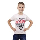 Toontoy Erkek Çocuk Awesome Pul Nakışlı T-Shirt Kahve Melanj 6 YAŞ