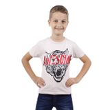 Toontoy Erkek Çocuk Awesome Pul Nakışlı T-Shirt Kahve Melanj 8 YAŞ