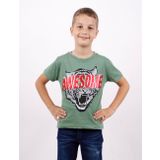 Toontoy Erkek Çocuk Awesome Pul Nakışlı T-Shirt Yeşil 6 YAŞ