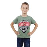 Toontoy Erkek Çocuk Awesome Pul Nakışlı T-Shirt Yeşil 8 YAŞ