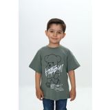 Toontoy Erkek Çocuk Ayıcık Baskılı Tişört Yeşil 2 YAŞ