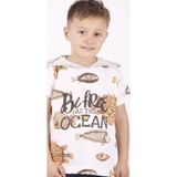 Toontoy Erkek Çocuk Balık Baskılı Kapüşonlu Tişört Beyaz 2 YAŞ