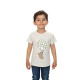 Toontoy Erkek Çocuk Balonlu Ayı Baskılı Tişört Ekru 4 YAŞ