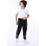 Toontoy Erkek Çocuk Baskılı Beli Paçası Lastikli Cepli Basic Jogger Eşofman Altı - Renk Bloklu & 2 Iplik - 12 - 13 Yaş - Füme