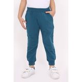 Toontoy Erkek Çocuk Baskılı Beli Paçası Ribanalı Cepli Basic Jogger Eşofman Altı - 2 Iplik - 4 Yaş - Petrol Mavi