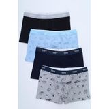 Toontoy Erkek Çocuk Baskılı Desenli Beli Lastikli 4lü Paket Boxer