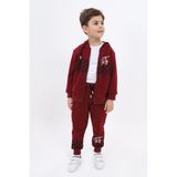 Toontoy Erkek Çocuk Baskılı Eşofman Takım Bordo 5 YAŞ