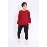 Toontoy Erkek Çocuk Baskılı Eşofman Takım Bordo 8-9 YAŞ