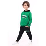 Toontoy Erkek Çocuk Baskılı Eşofman Takım Çimen Yeşili 7 YAŞ