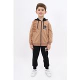 Toontoy Erkek Çocuk Baskılı Eşofman Takım Kahverengi 3 YAŞ