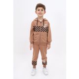 Toontoy Erkek Çocuk Baskılı Eşofman Takım Kahverengi 5 YAŞ