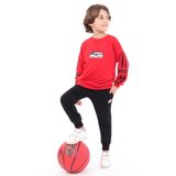 Toontoy Erkek Çocuk Baskılı Eşofman Takım Kırmızı 5 YAŞ