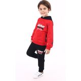Toontoy Erkek Çocuk Baskılı Eşofman Takım Kırmızı 7 YAŞ