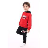 Toontoy Erkek Çocuk Baskılı Eşofman Takım Kırmızı 8 YAŞ