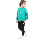 Toontoy Erkek Çocuk Baskılı Eşofman Takım Koyu Yeşil 4 YAŞ