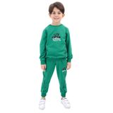 Toontoy Erkek Çocuk Baskılı Eşofman Takım Koyu Yeşil 7 YAŞ