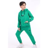 Toontoy Erkek Çocuk Baskılı Eşofman Takım Koyu Yeşil 8 YAŞ