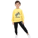 Toontoy Erkek Çocuk Baskılı Eşofman Takım Sarı 5 YAŞ