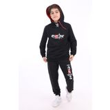 Toontoy Erkek Çocuk Baskılı Eşofman Takım Siyah 6-7 YAŞ