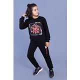 Toontoy Erkek Çocuk Baskılı Eşofman Takımı Siyah 6-7 YAŞ