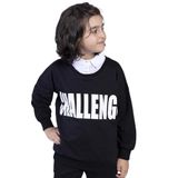 Toontoy Erkek Çocuk Baskılı Gömlek Yaka Sweatshirt Siyah 12 YAŞ