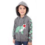 Toontoy Erkek Çocuk Baskılı Hırka Antrasit Melanj 2 YAŞ