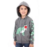 Toontoy Erkek Çocuk Baskılı Hırka Antrasit Melanj 4 YAŞ