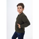 Toontoy Erkek Çocuk Baskılı Hırka Haki 10-11 YAŞ