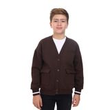 Toontoy Erkek Çocuk Baskılı Hırka Kahverengi 13-14 YAŞ